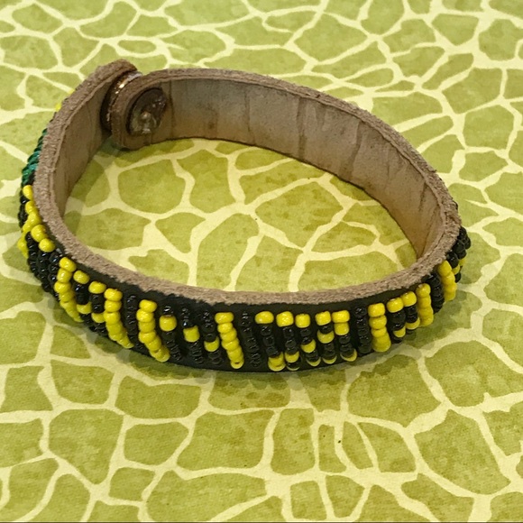 Beaded Leather Bracelet from Tanzania - Picture 3 of 3